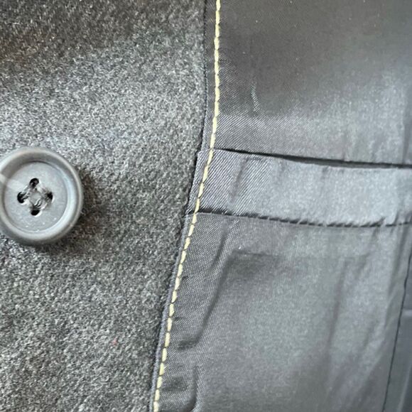 Vintage Plaid Checkerboard Double Breasted Jacket Grey Medium - Picture 10 of 15